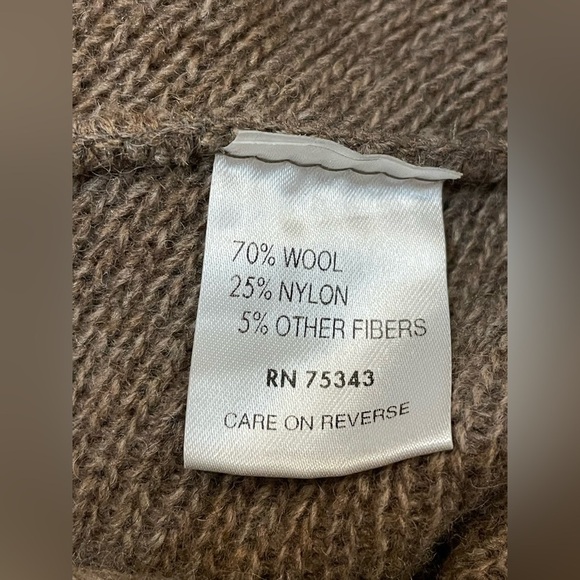 A.IDA Wool Blend Shawl Wrap Cardigan Sweater Italy Brown Black Size S - Picture 8 of 8